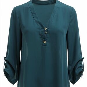 Maurices Deep Teal V-Neck Blouse